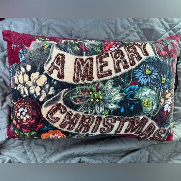 John Derian 'A Merry Christmas' Pillow - Picture 1 of 2